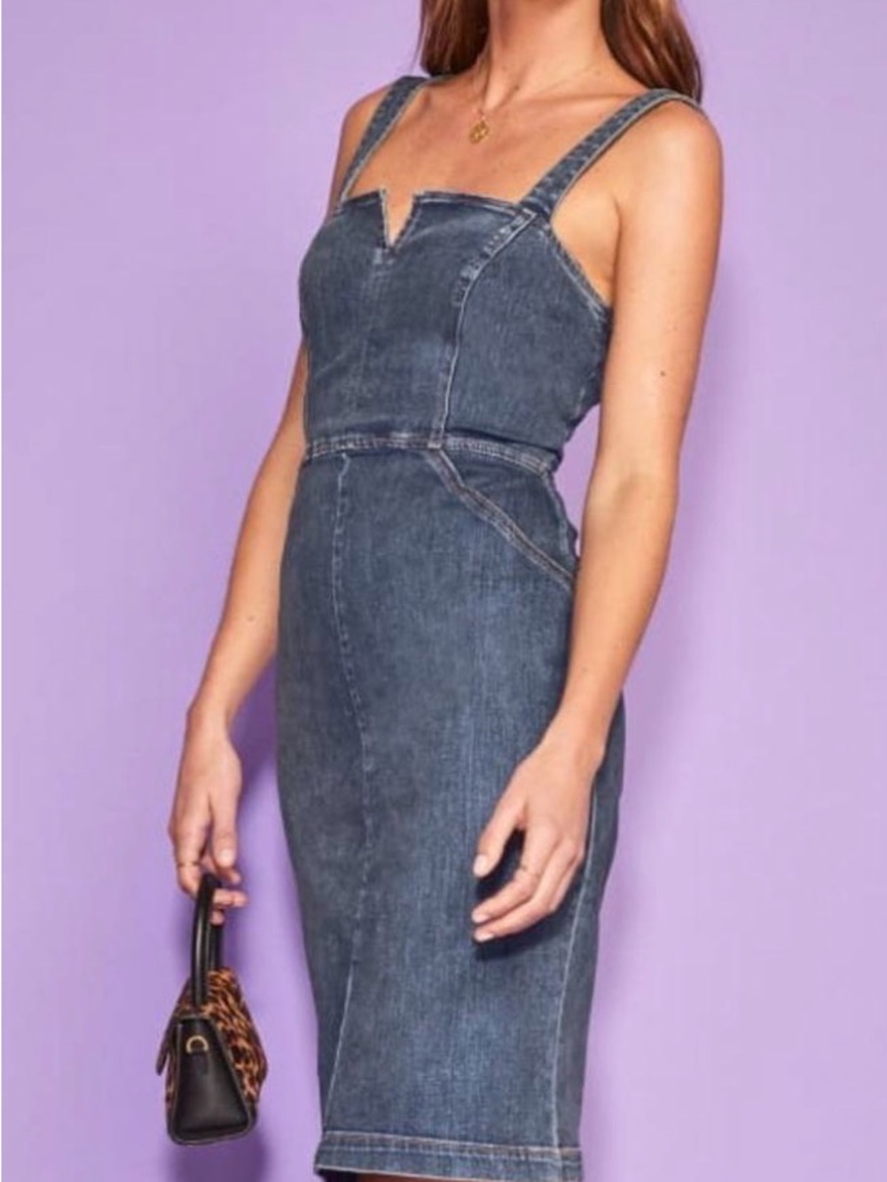 Reformation Dark Indigo Denim Midi Dress